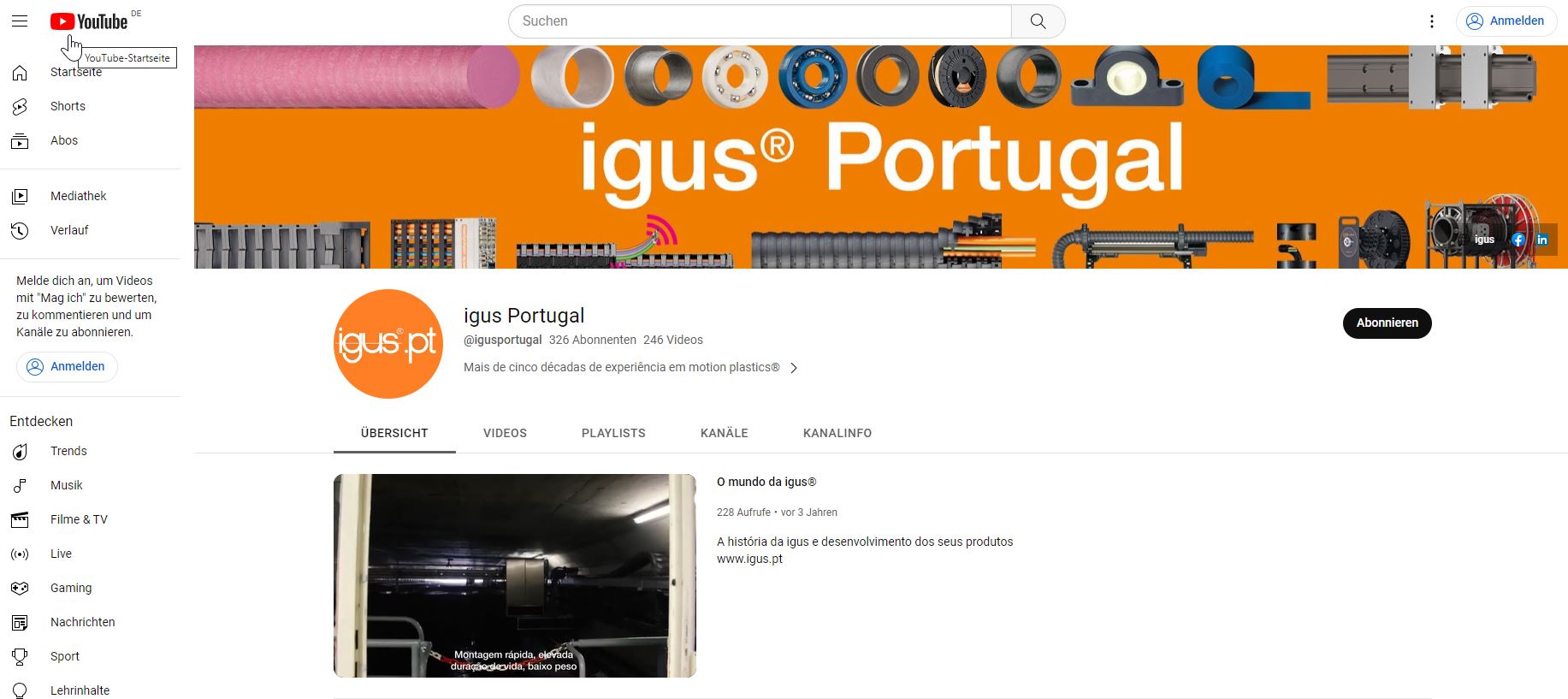 igus Youtube page